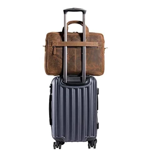 KomalC Leather Briefcase 16-inch Laptop Messenger Bag Satchel for Men & Women | Premium Buffalo Leather thumbnail 7