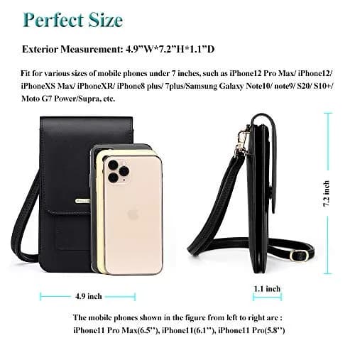 Peacocktion Small Crossbody Bag for Women | RFID Travel Wallet with Card Slots (7.2'' x 4.4'' x 1'') thumbnail 4