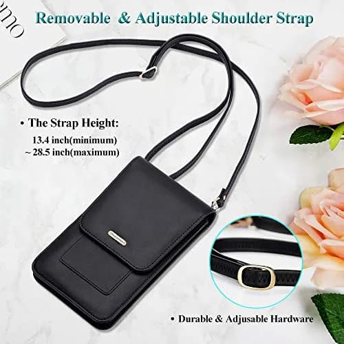Peacocktion Small Crossbody Bag for Women | RFID Travel Wallet with Card Slots (7.2'' x 4.4'' x 1'') thumbnail 5