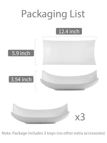 LAUCHUH Porcelain Serving Platter Set of 3 | 31.5 cm (12.4 in) Curved Decorative Bowl Serving Trays for Appetizers & Entrees thumbnail 2