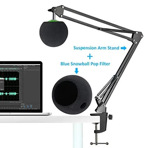 SUNMON Microphone Stand with Foam Windscreen for Blue Snowball | Adjustable, Stable & Easy to Use thumbnail 2