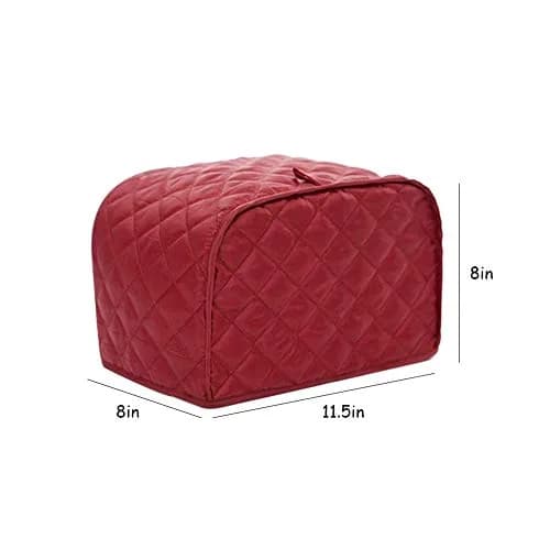 JOONOR Polyester Quilted Toaster Cover for Two Slice Toaster | Dust & Fingerprint Protection, Machine Washable, Red thumbnail 6