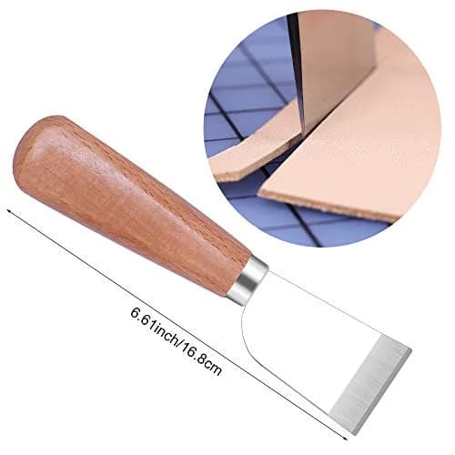 QMNNMA Leather Knife with Wooden Handle | Precision Leather Skiving Tool for DIY & Crafts thumbnail 5