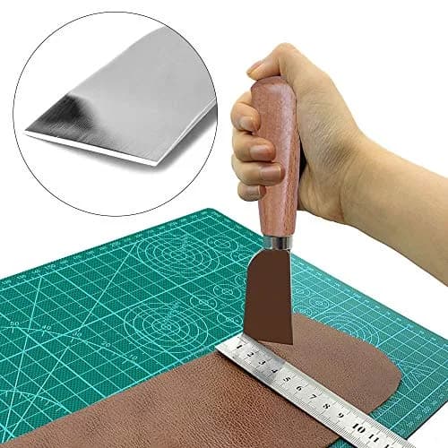 QMNNMA Leather Knife with Wooden Handle | Precision Leather Skiving Tool for DIY & Crafts thumbnail 3