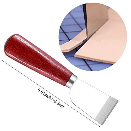 QMNNMA Leather Knife, Skiving Knife, Leather Cutting Knife (Red) | Durable High-Speed Steel Blade for Leathercraft thumbnail 5