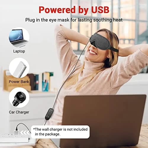 DR.PREPARE Heated Eye Mask with Temperature & Timer Control | USB Warm Compress for Dry Eyes, Sleep, Dark Circles, Puffy Eyes thumbnail 4