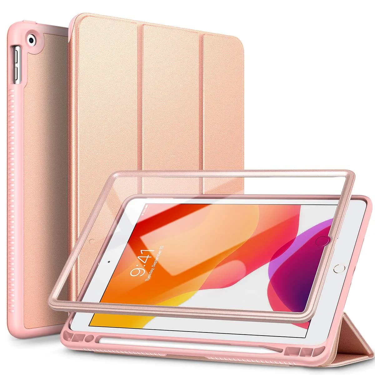 SURITCH Shockproof Leather Smart Cover Case for iPad 10.2 2021/2020/2019 | Auto Sleep/Wake Stand - main product image