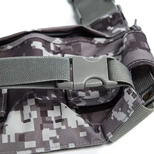LUITON Radio Shoulder Holster Chest Harness Holder Vest for Two Way Radio | Adjustable Nylon Carry Case with Front Pouches (Camo) thumbnail 5
