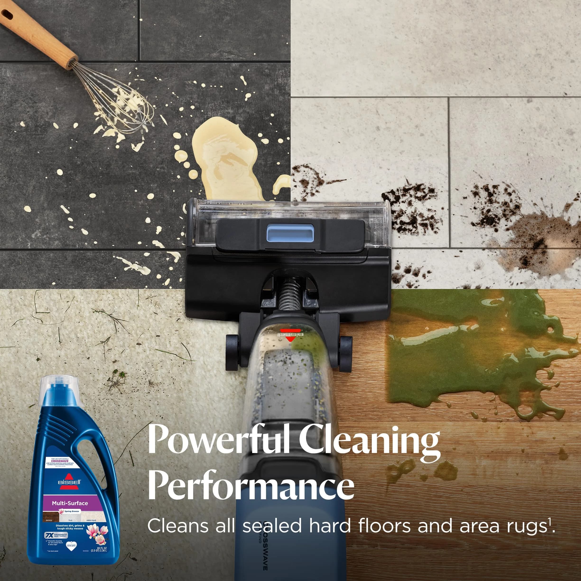Bissell Multi-Surface Solution, for use in CrossWave and Other Leading Hard Surface and Area Rug Cleaners, 80oz, Dissolves Dirt, Grime, and Tough Sticky Messes thumbnail 3