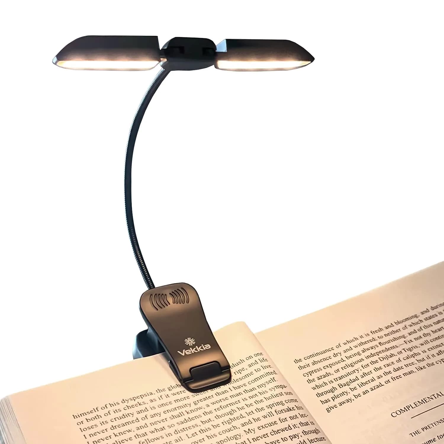 Vekkia 14 LED Rechargeable Book Light 10.1cm (4.0in) | 3 Color Modes, 3 Brightness Levels, Eye Care Lamp - main product image