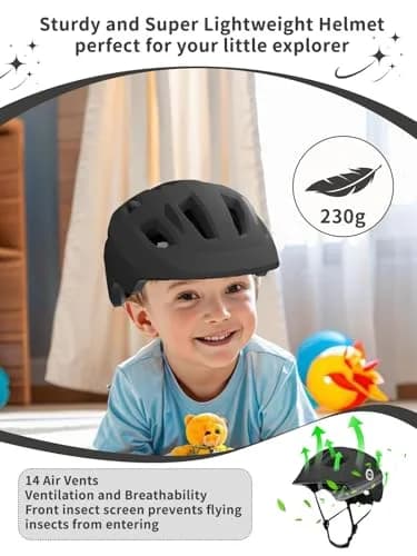 XJD Toddler Helmet Black X-Small | Adjustable Fit Dial for Kids & Toddlers, 46-51 cm thumbnail 7