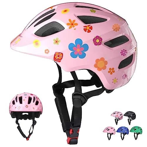XJD Pink Flowers Toddler Helmet - Small (52-56 cm) Multi-Sport Bike Skateboard Helmet for Babies & Infants thumbnail 1