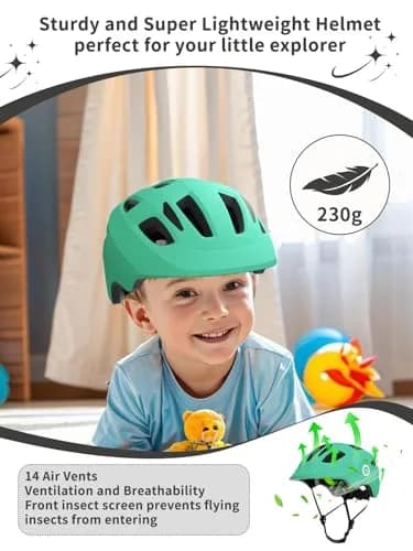 XJD Toddler Helmet Kids Bike Helmet Baby Multi-Sport Adjustable Skateboard Helmet for Kids Boys Girls Infant Lightweight Green X-Small 46-51 cm thumbnail 7