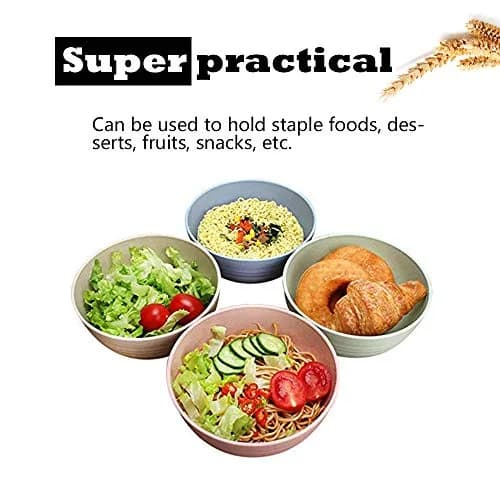 N/ A 4.7-inch Wheat Straw Bowl Set | Unbreakable Microwave & Dishwasher Safe (Small, BEIGE) thumbnail 6