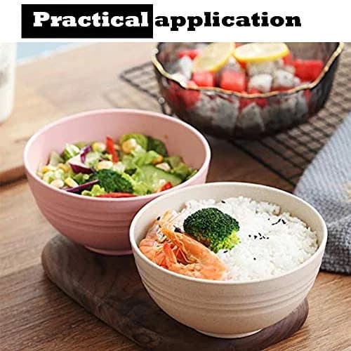 N/ A 4.7-inch Wheat Straw Bowl Set | Unbreakable Microwave & Dishwasher Safe (Small, BEIGE) thumbnail 7