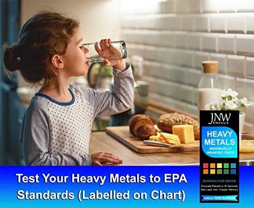 JNW Direct Heavy Metals Water Test Kit 20 Strips | Test Iron, Copper, Lead, Mercury thumbnail 3