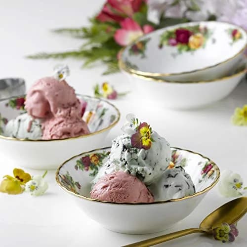 Royal Albert Old Country Roses Bone China Bowls 4pc Set, 6.2" | Vintage Floral Elegance thumbnail 2