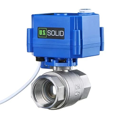 U.S. Solid Motorized Ball Valve 1" NSF Certified 304SS Full Port 9-24V AC/DC | Auto Return thumbnail 3