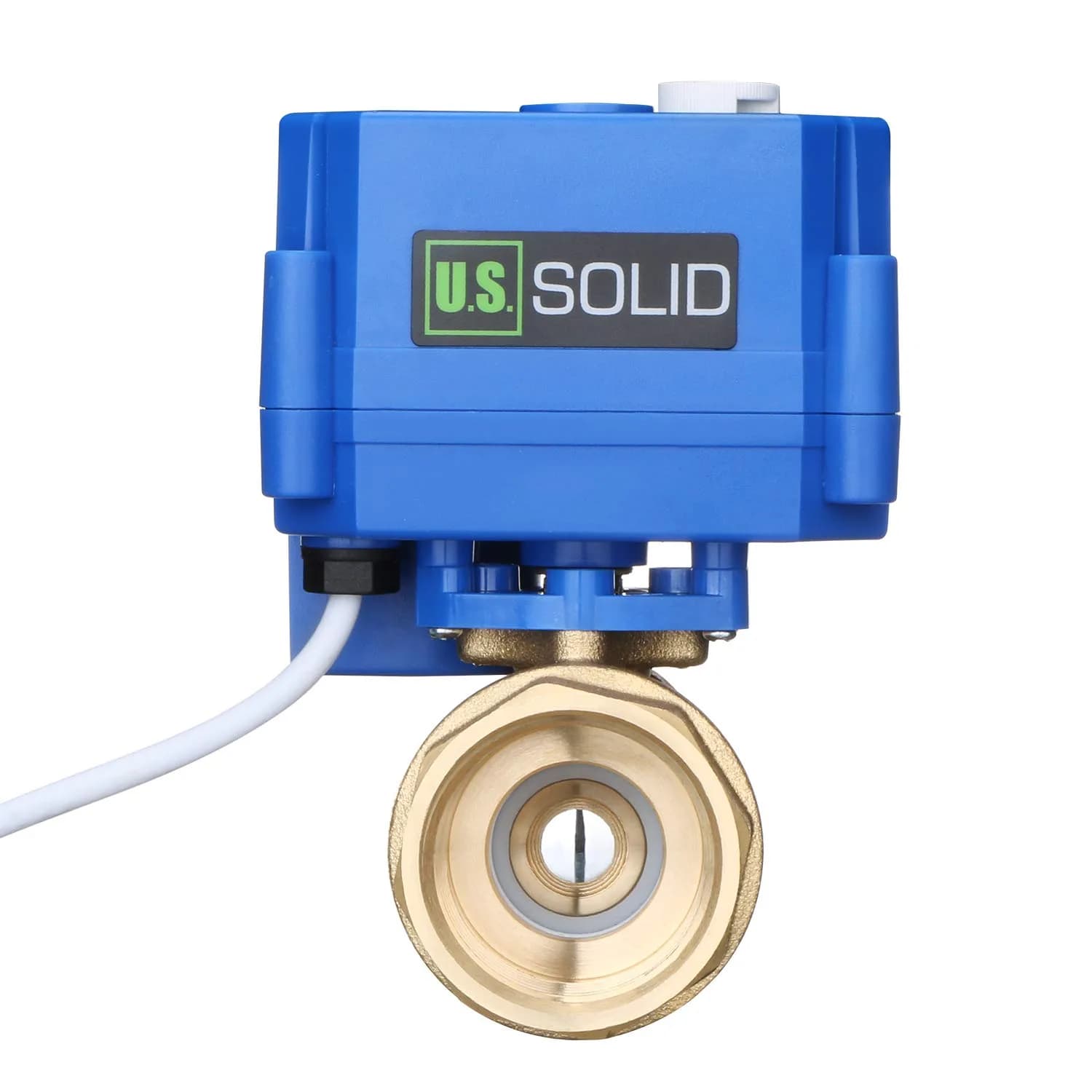 U.S. Solid Motorized Brass Ball Valve 1" Standard Port | 9-24V AC/DC Auto Return