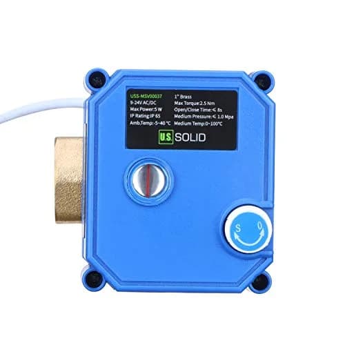 U.S. Solid Motorized Brass Ball Valve 1" Standard Port | 9-24V AC/DC Auto Return thumbnail 7