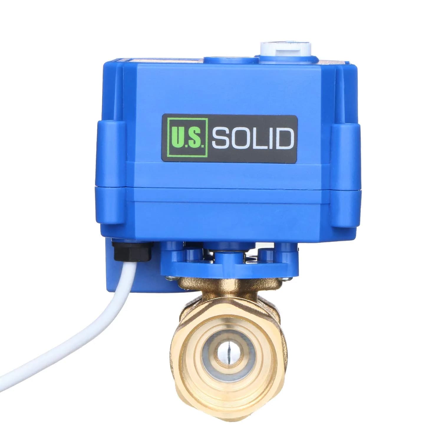 U.S. Solid Motorized Ball Valve 3/4" Brass Standard Port 9-24V AC/DC | Auto Return & Manual Function