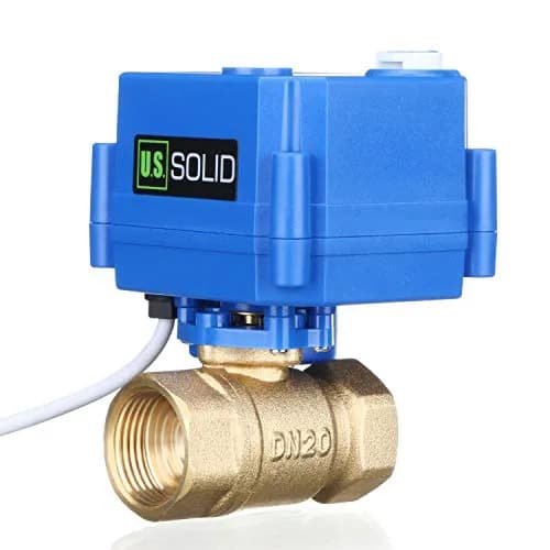 U.S. Solid Motorized Ball Valve 3/4" Brass Standard Port 9-24V AC/DC | Auto Return & Manual Function thumbnail 2