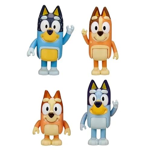 Bluey Family Figure 4-Pack, Poseable Toys with Bingo & Bandit | ASTM-Tested, Non-Toxic Plastic thumbnail 5