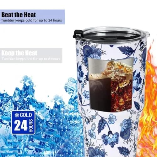 SYACOT 30oz Tumbler Double Wall Stainless Steel Vacuum Insulated Travel Mug with Splash-Proof Lid Metal Straw and Brush | Hot & Cold 30oz thumbnail 7