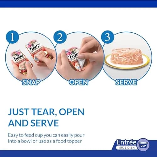 INABA Twins Wet Cat Treat Side Dish, Tuna Chicken Scallop, 12ct (12 Count) | Hydrating & Low-Calorie Snack for Cats thumbnail 5