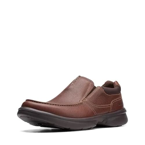 Clarks Men's Bradley Free Loafer 9 Wide | Tan Tumbled Leather, Slip-On Comfort thumbnail 1
