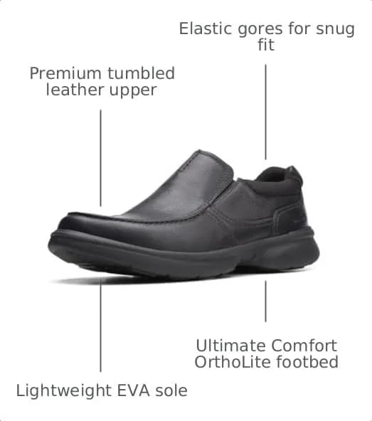 Clarks Collection Men's Bradley Step Loafer Black Tumbled Leather 2.27 kg (5 lb) | Business Casual Slip-On thumbnail 4