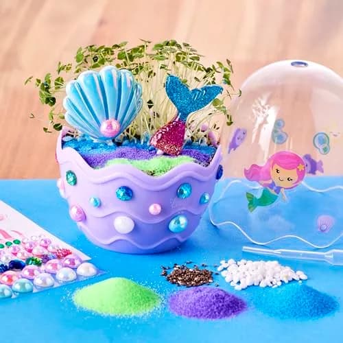 Creativity for Kids Mermaid Terrarium Kit | 17.9 cm (7 in) h x 7.6 cm (3 in) w | Fun STEAM Craft for Ages 6+ thumbnail 3