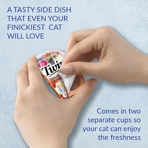 INABA Twins Wet Cat Treat Side Dish, Tuna Chicken Flavor, 12 Cups | High Moisture, Low Calorie, Grain-Free Cat Snacks thumbnail 2