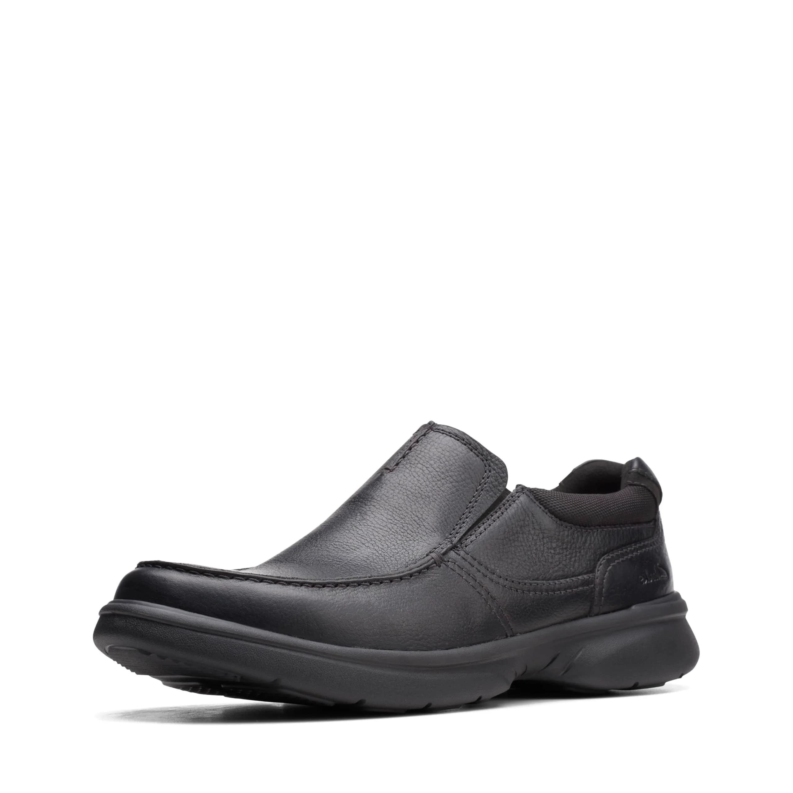 Clarks Men's Bradley Free Loafer, Black Tumbled Leather, 9 | Ultimate Comfort Slip-On with Ortholite - main product image