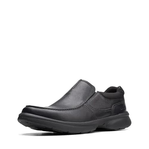 Clarks Men's Bradley Free Loafer, Black Tumbled Leather, 9 | Ultimate Comfort Slip-On with Ortholite thumbnail 1