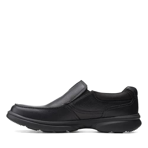 Clarks Men's Bradley Free Loafer, Black Tumbled Leather, 9 | Ultimate Comfort Slip-On with Ortholite thumbnail 6