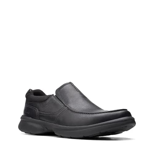 Clarks Men's Bradley Free Loafer, Black Tumbled Leather, 9 | Ultimate Comfort Slip-On with Ortholite thumbnail 3