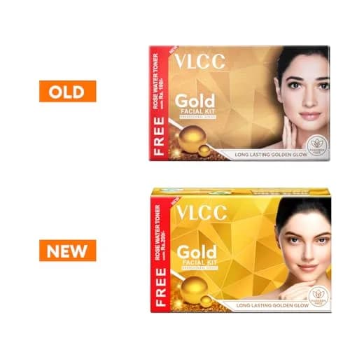 VLCC Gold Facial Kit + FREE Rose Water Toner 300gm (10.58 oz) + 100ml (3.38 Fl Oz) | Natural Glow Facial Kit thumbnail 2