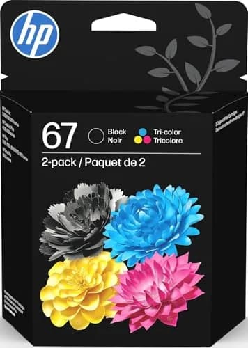 HP 67 Black/Tri-Color Ink Cartridges (2-Pack) | Fade-Resistant Documents & Brilliant Images thumbnail 1