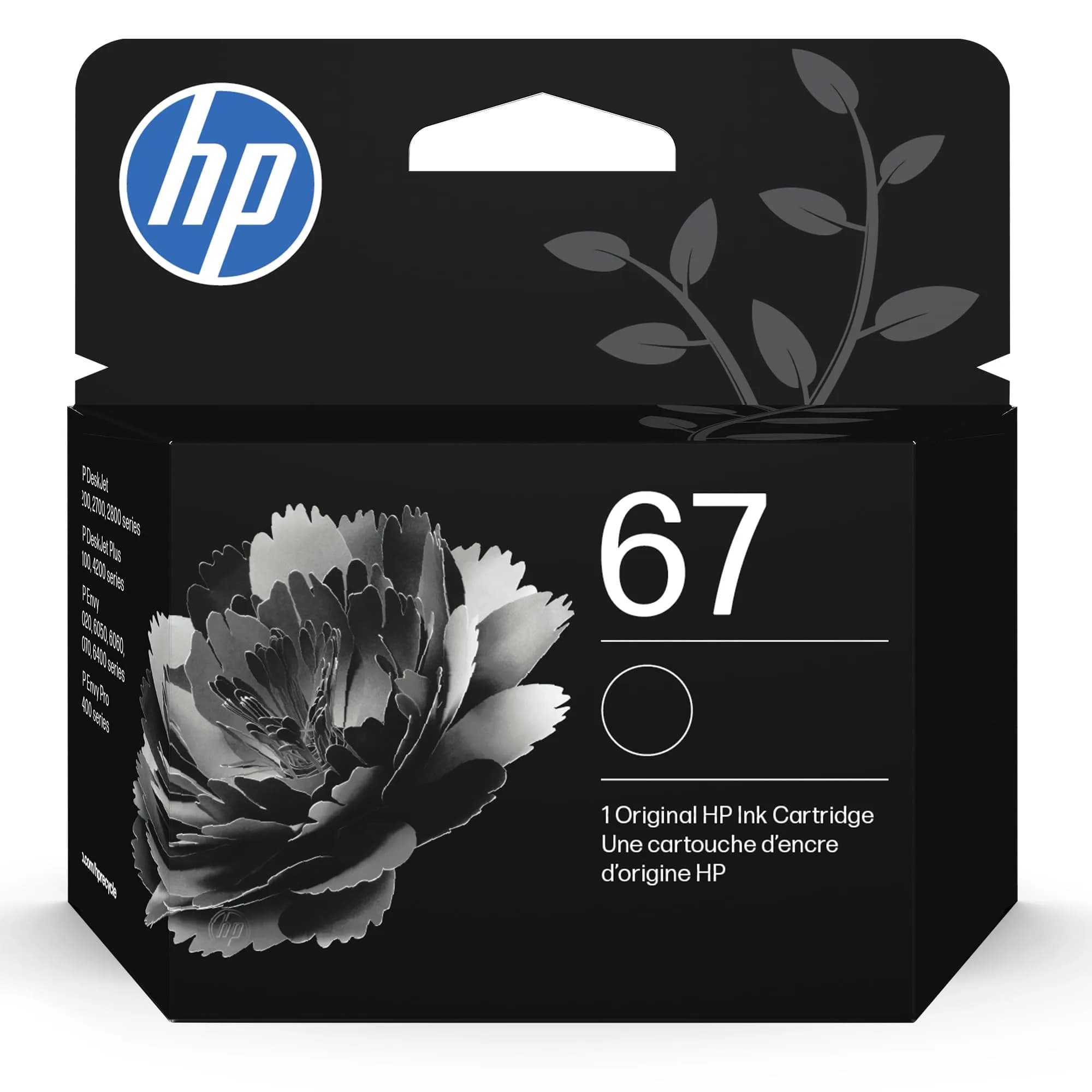 HP 67 Black Ink Cartridge | 120 Pages | Works with HP DeskJet & ENVY Series Printers