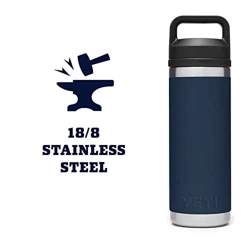 YETI Rambler 18 oz Bottle with Chug Cap, Navy | Keeps Drinks Cold for Hours thumbnail 6