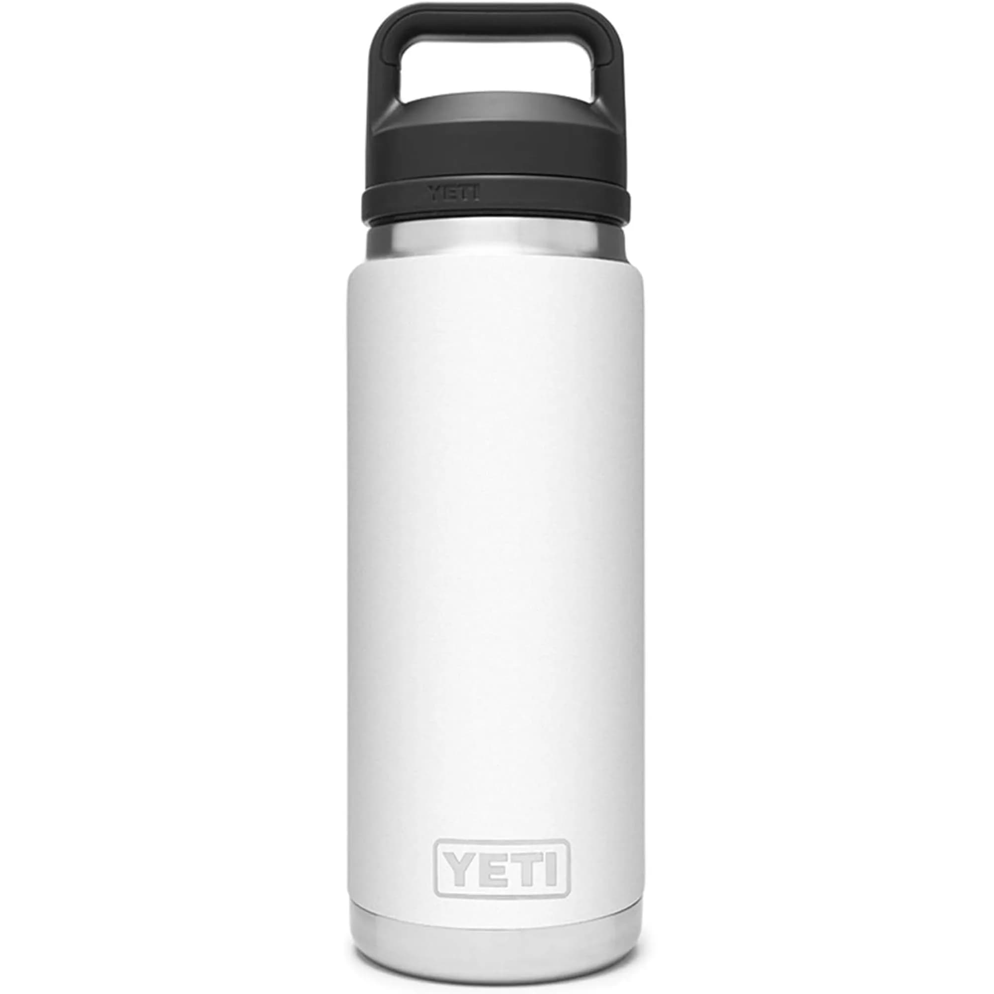 YETI Rambler 26 oz Bottle in Sea View: Insulated Stainless Steel with Chug Cap — White
