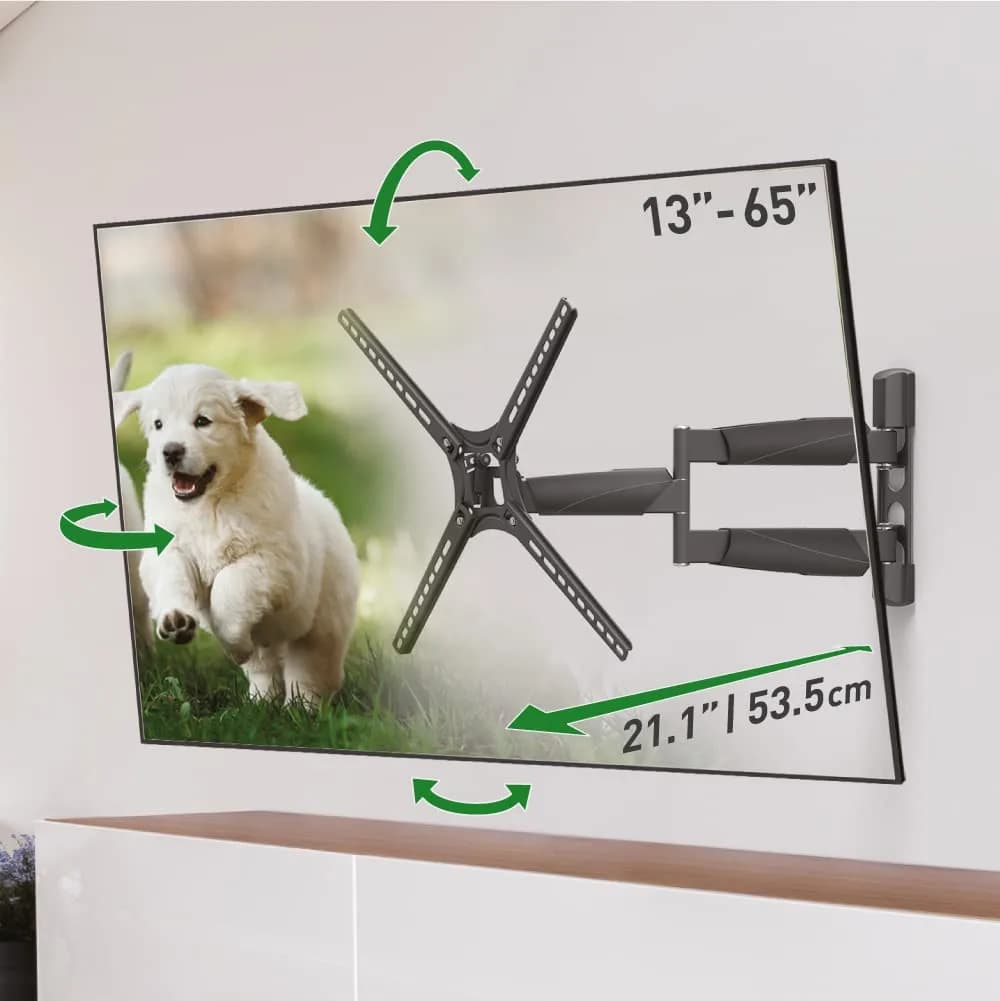 Barkan 21'' Long TV Wall Mount, 13-65 inch Full Motion Articulating - Holds up to 80lbs, Extremely Extendable - main product image