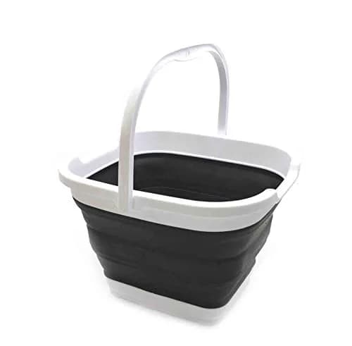 SAMMART Collapsible Rectangular Handy Bucket 10L (2.64 Gallon) Black | Space-Saving Portable Container thumbnail 1