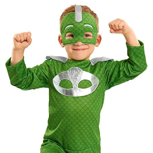 PJ Masks Turbo Blast Gekko Dress Up Set with Soft Mask, Size 4-6X, Green | Kids Toys for Ages 3 Up thumbnail 2