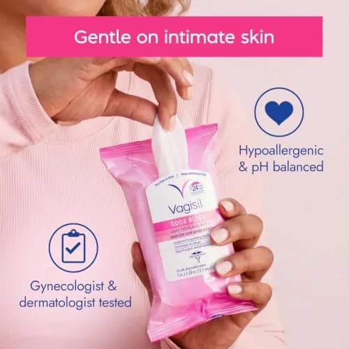 Vagisil Odor Block Daily Freshening Feminine Wipes, 20 Count | Up to 24 Hr Odor Control for Sensitive Skin thumbnail 4