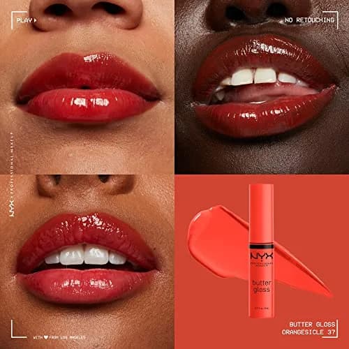 NYX PROFESSIONAL MAKEUP Butter Gloss Bling Lip Gloss in Orangesicle (Orange) - Vegan & Non-Sticky Shine thumbnail 3