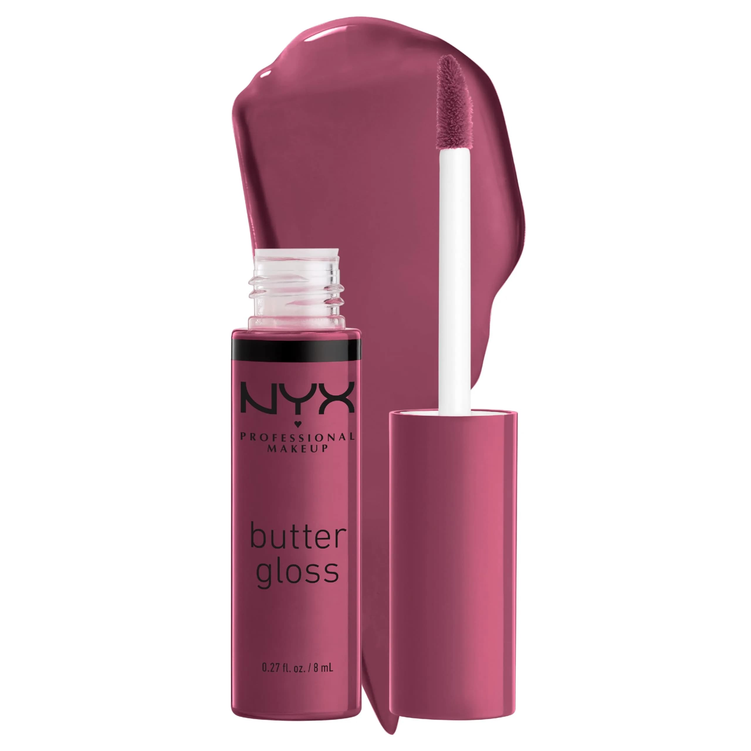 NYX PROFESSIONAL MAKEUP Butter Gloss Lip Gloss - Cranberry Pie (Mauve Purple) 7.9ml (0.27 Fl Oz) | PETA Certified Cruelty-Free