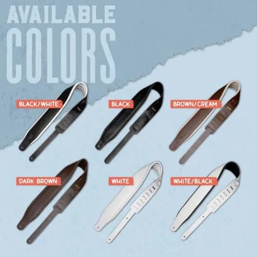 Levy's Leathers Amped Leather Series 3" Wide Guitar Strap with Foam Padding, 76-130cm (37"-51") | Black, USA-Sourced thumbnail 7