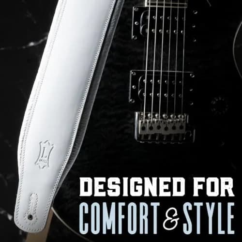 Levy's Leathers 3" Wide Amped Leather Series Guitar Strap with Foam Padding and Garment Leather Backing, Dark Brown (M26PD-DBR_DBR) | 9.5 cm (3.8") Tall thumbnail 3